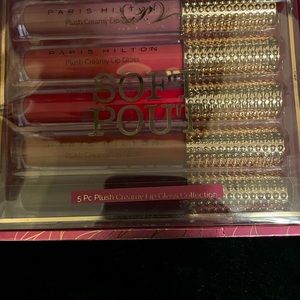 Paris Hilton 5pc high shine lip gloss/lipstick set new